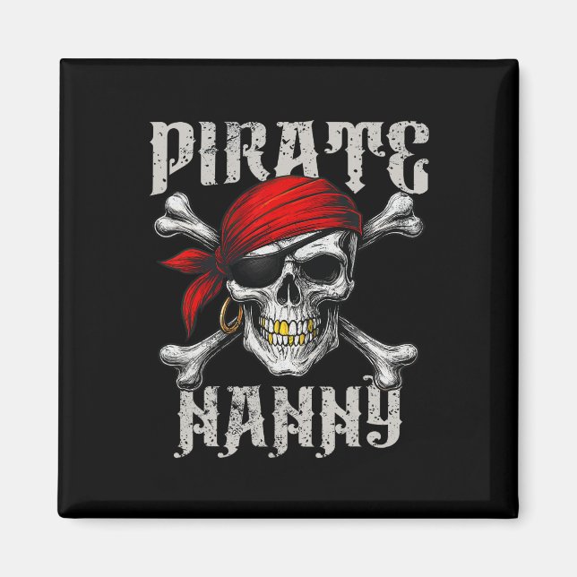 Pirat Nanny Jolly Roger Flagga och Skull Crossbone Magnet (Framsidan)