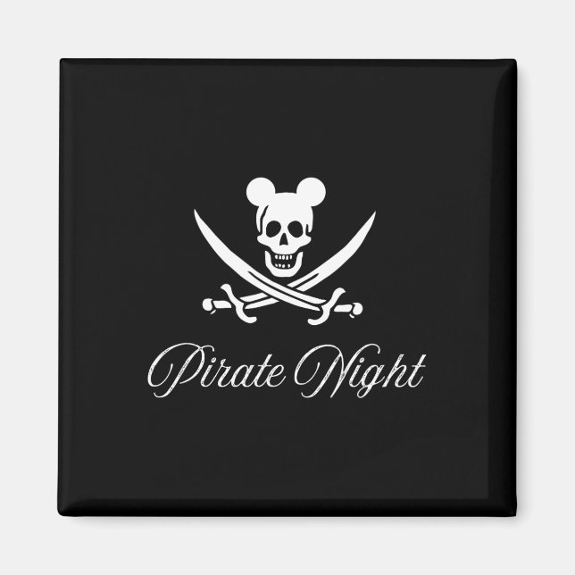 Pirat Natten! Matchning mellan familjen Cruise Tee Magnet (Framsidan)