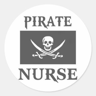 Pirat Nurse Runt Klistermärke