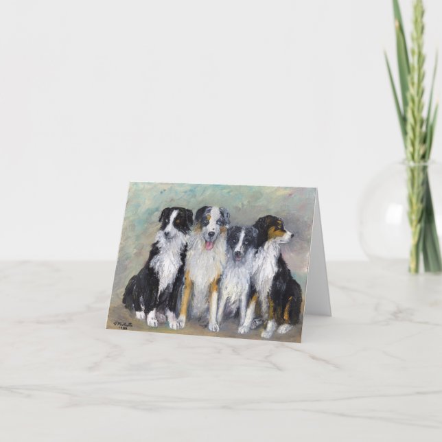 Pirat och döttrar - australian shepherd kort (Framsida)