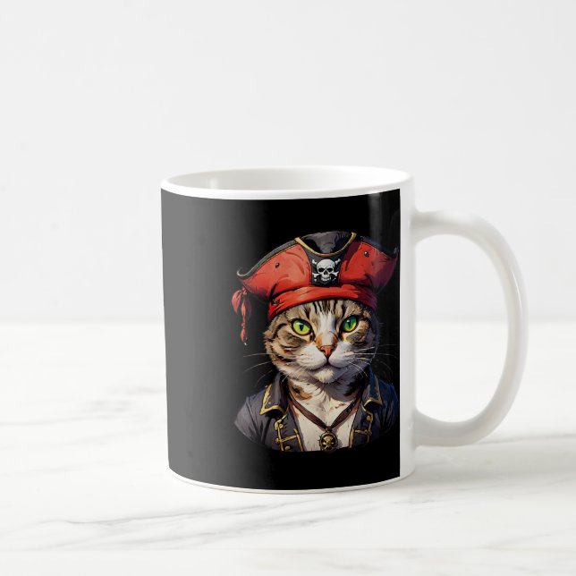 Pirat och katt Kattdjuret Buccaneer Kaffemugg (Höger)