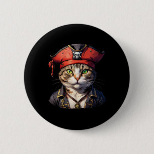 Pirat och katt Kattdjuret Buccaneer Knapp