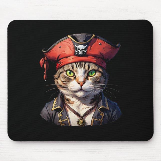 Pirat och katt Kattdjuret Buccaneer Musmatta (Framsidan)