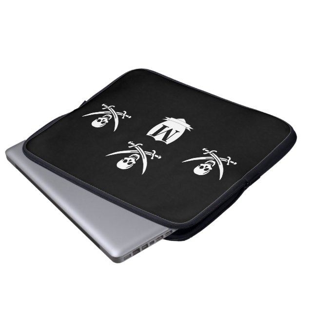 Pirat och monogram laptop sleeve (Framre botten)