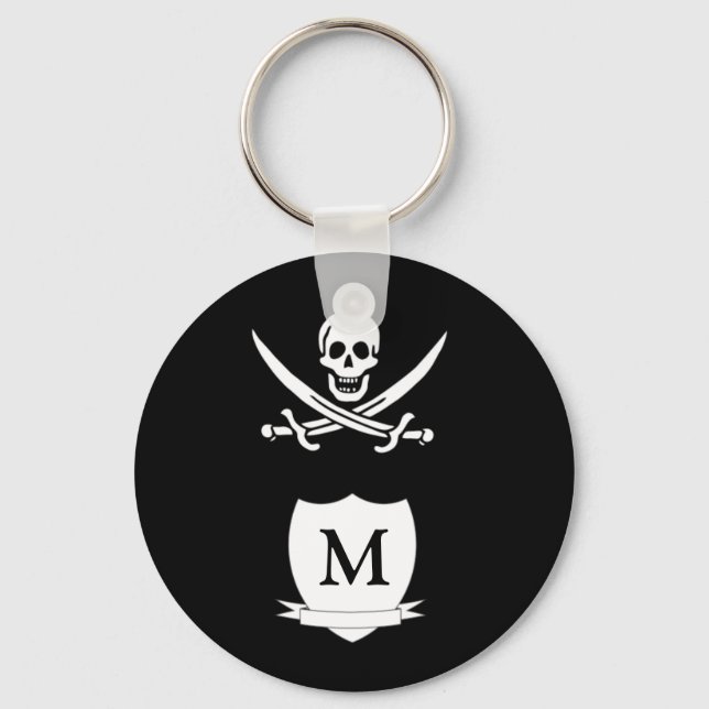 Pirat och monogram nyckelring (Framsida)