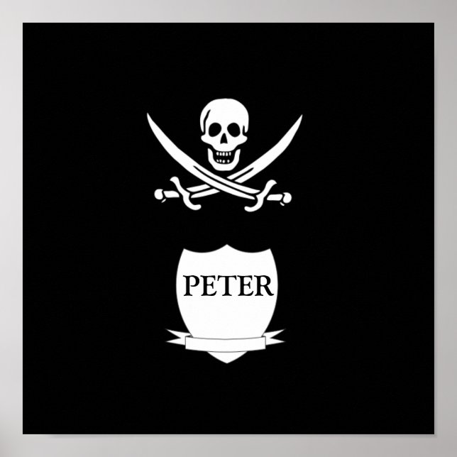Pirat och monogram poster (Framsidan)