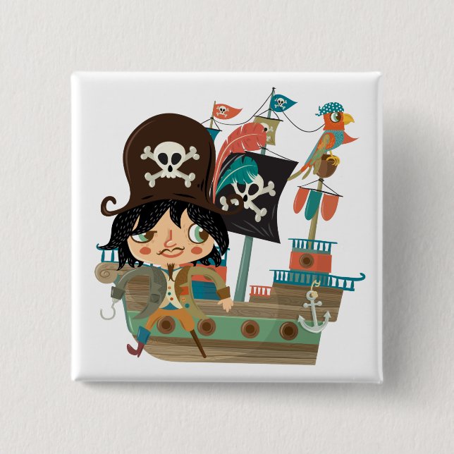 Pirat och piratfrakt knapp (Framsida)