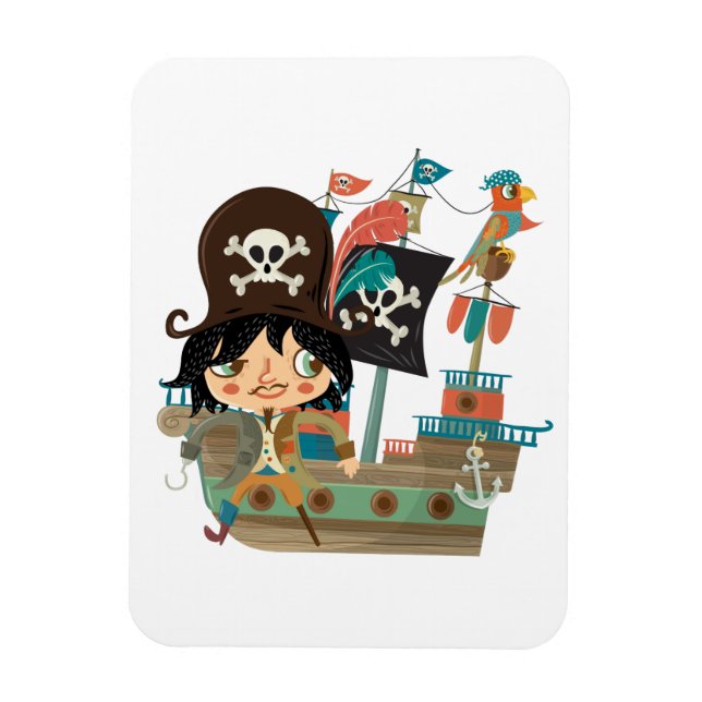 Pirat och piratfrakt magnet (Vertikal)