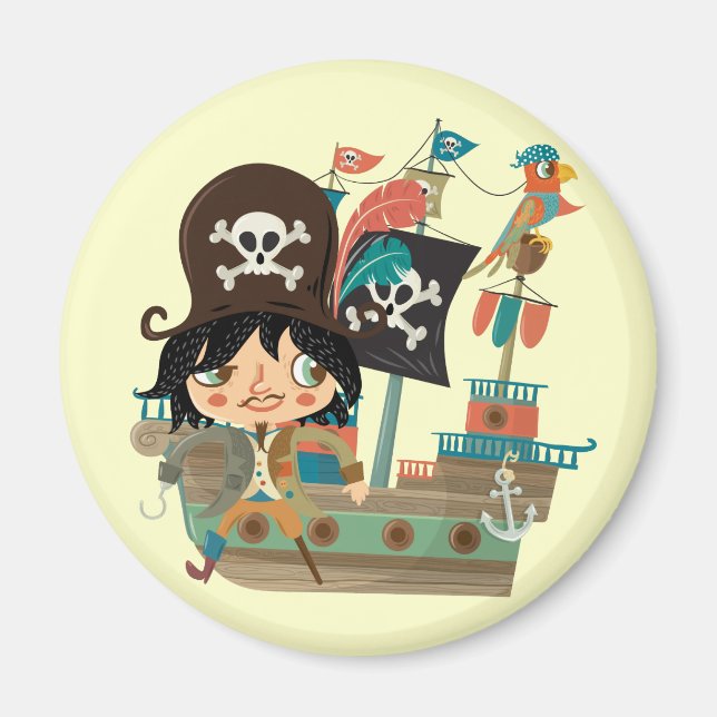 Pirat och piratfrakt magnet (Framsidan)