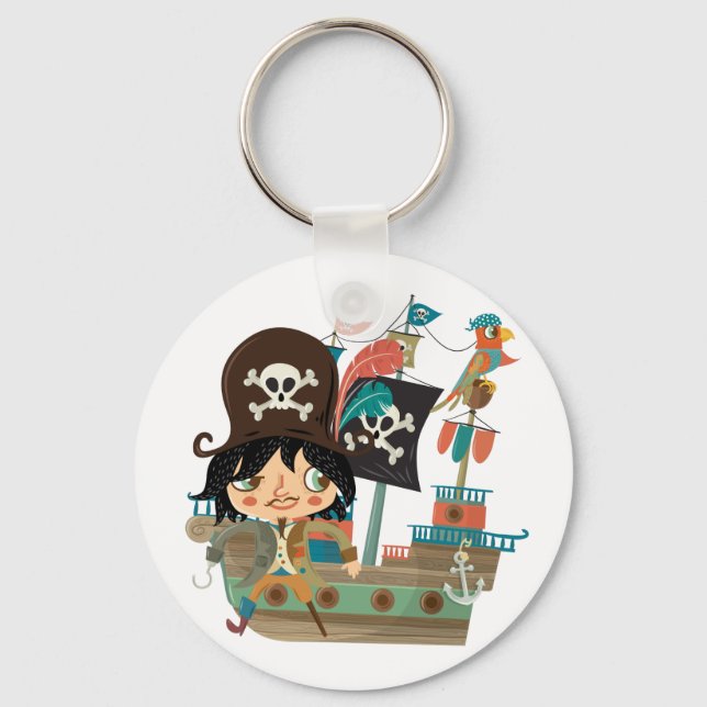 Pirat och piratfrakt nyckelring (Framsida)