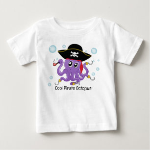 Pirat Octopus Födelsedagsfest Gift Pojke TShirt T Shirt