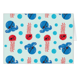 Pirat Octopus, Jellyfish Pirat, Sea Animals Hälsningskort