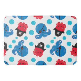 Pirat, Octopus, Octopus Mönster, Sea Animals Badrumsmatta