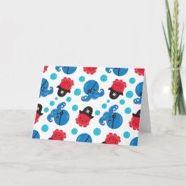 Pirat, Octopus, Octopus Mönster, Sea Animals Kort