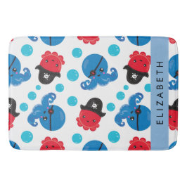 Pirat, Octopus, Octopus Mönster, Sea, Ditt namn Badrumsmatta