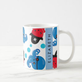 Pirat, Octopus, Octopus Mönster, Sea, Ditt namn Kaffemugg