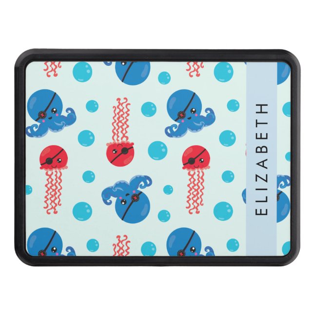 Pirat Octopus, Pirat Jellyfish, Sea, Ditt namn Dragkroksskydd (Framsidan)