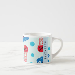 Pirat Octopus, Pirat Jellyfish, Sea, Ditt namn Espressomugg