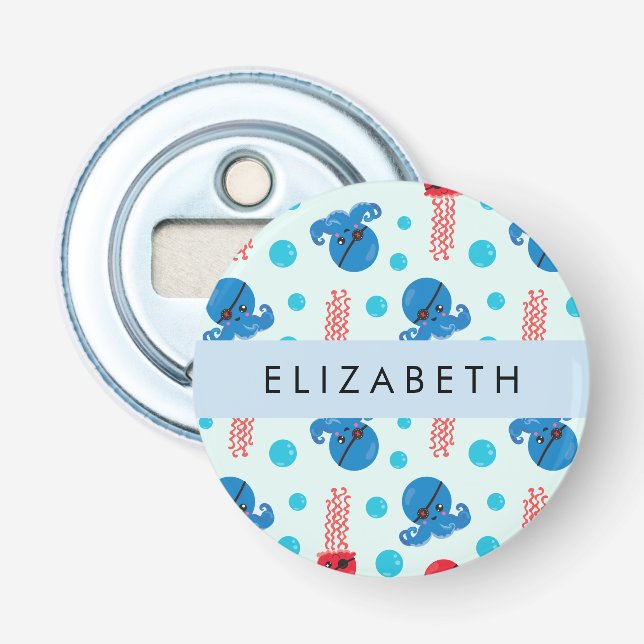 Pirat Octopus, Pirat Jellyfish, Sea, Ditt namn Flasköppnare (Framsidan)