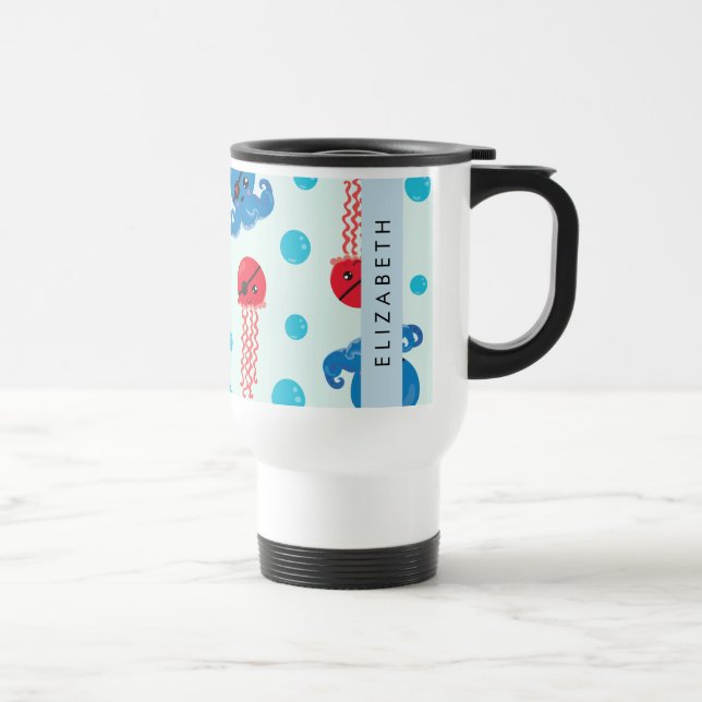 Pirat Octopus, Pirat Jellyfish, Sea, Ditt namn Resemugg (Höger)