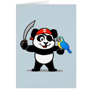 Pirat Panda Card Hälsningskort