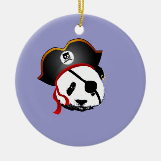 Pirat panda julgransprydnad keramik