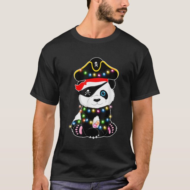 Pirat Panda Ljus Pajama för N T Shirt (Framsida)