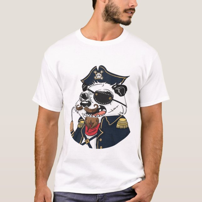 Pirat Panda T Shirt (Framsida)