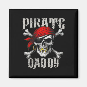 Pirat pappa Jolly Roger Flagga och Skull Crossbone Magnet