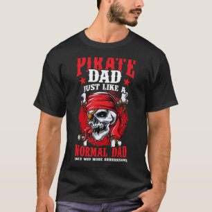 Pirat Pappa Jolly Roger Freebooter Fars dag 2 T Shirt