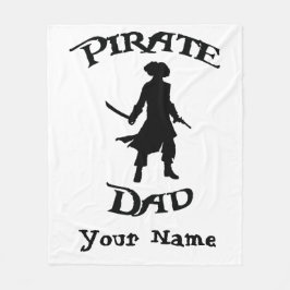 Pirat Pappa med Simple Pirat silhouette Fleecefilt