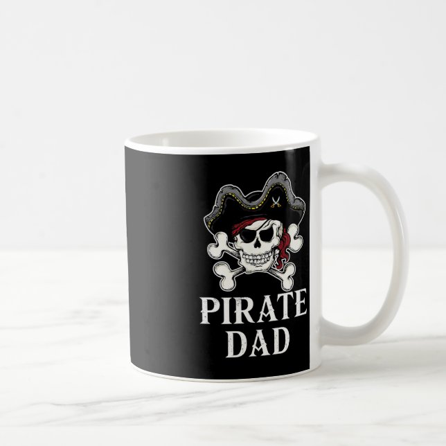 Pirat Pappa Roligt Halloween Costume Pirat Familam Kaffemugg (Höger)