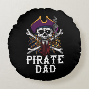 Pirat Pappa Skull Sailor Crossbone Far Rund Kudde
