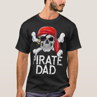 Pirat Pappa T-skjorta Jolly Roger Flagga Skull Cro T Shirt