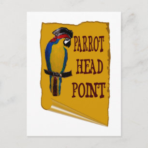 Pirat Parrot Head Vykort