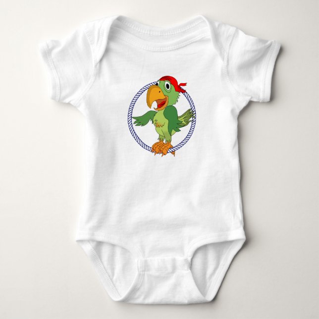 Pirat Parrot Nautical Print Tee (Framsida)