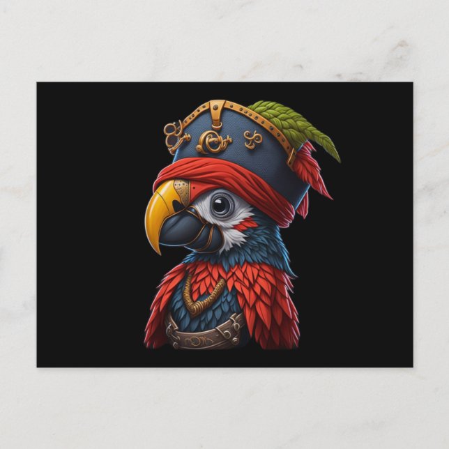 Pirat Parrot Vykort (Framsida)