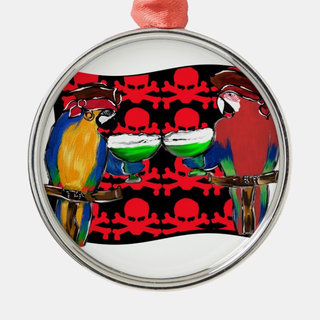 Pirat Parrots Julgransprydnad Metall (Framsidan)