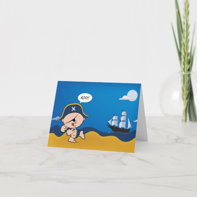 Pirat Party födelsekortkort Inbjudan (Framsida)