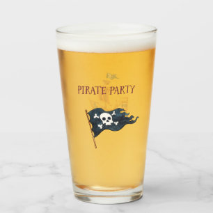 Pirat Party Frakt Skull Flagga Glaskopp