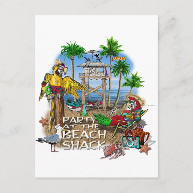 Pirat Party Parrots Party Inbjudan Vykort (Framsida)