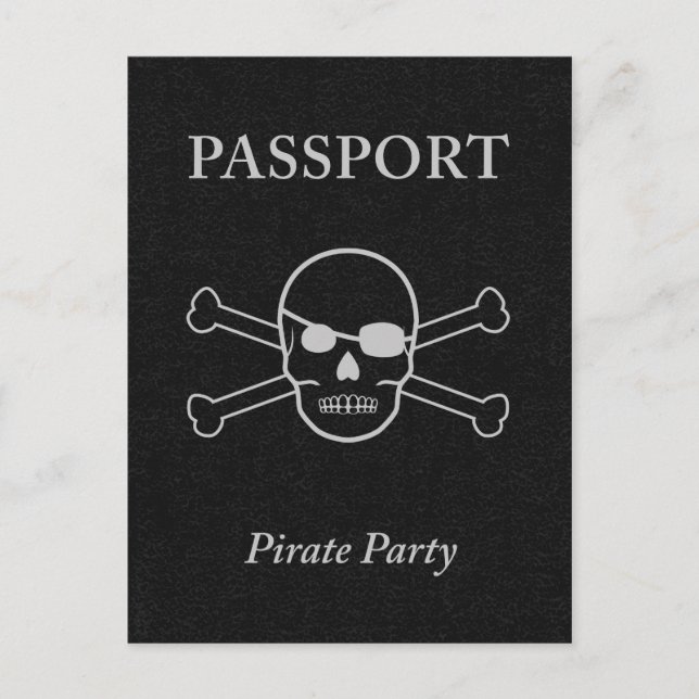 pirat party pass inbjudan vykort (Framsida)