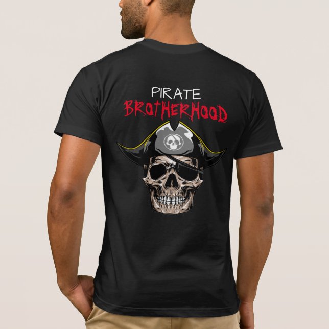 Pirat Party Vuxen SKULL BROTHERHOOD T-Shirt (Baksida)