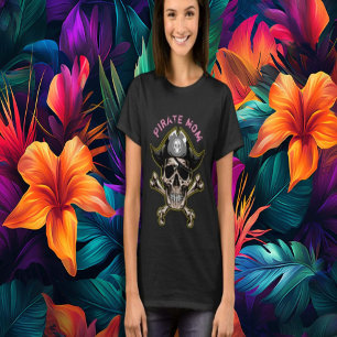 Pirat Party Vuxen Skullkapten Kor Bones Mamma T Shirt