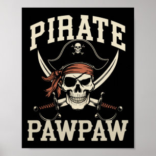 Pirat Pawpaw Funny kapten Halloween Costume Tass- Poster