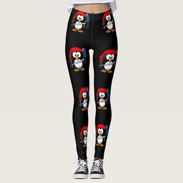 Pirat Penguin och Parrot Leggings (Framsida)