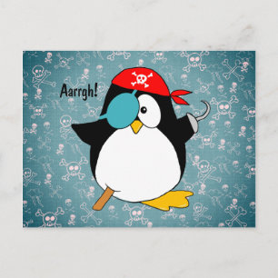 Pirat Penguin Vykort