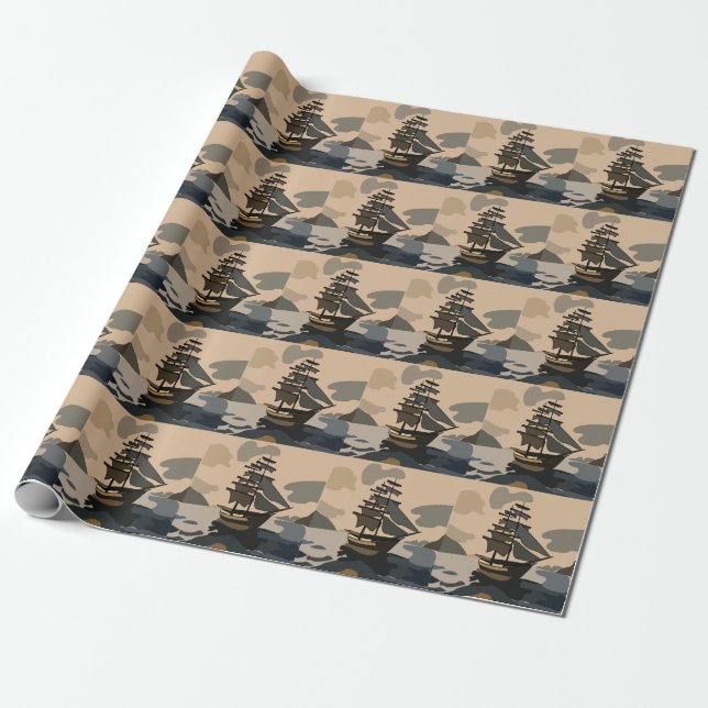 Pirat Piratskepp Äventyr Pirat Presentpapper (Utrullad)