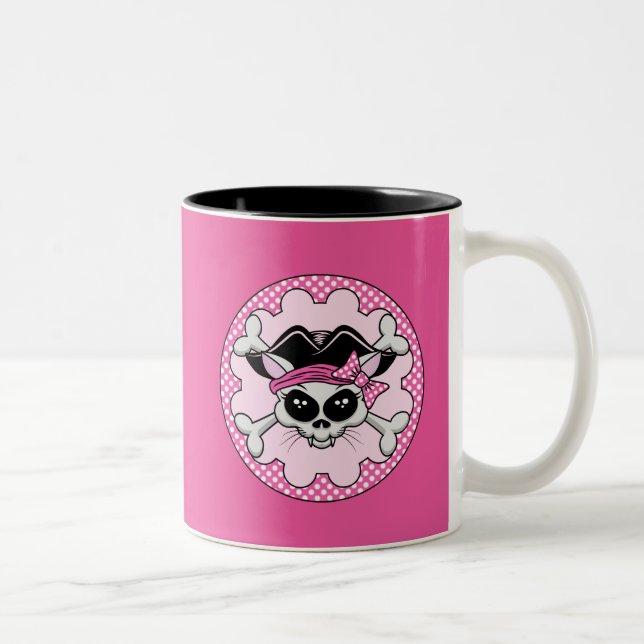 Pirat Princess Kattunge Skull Två-Tonad Mugg (Höger)