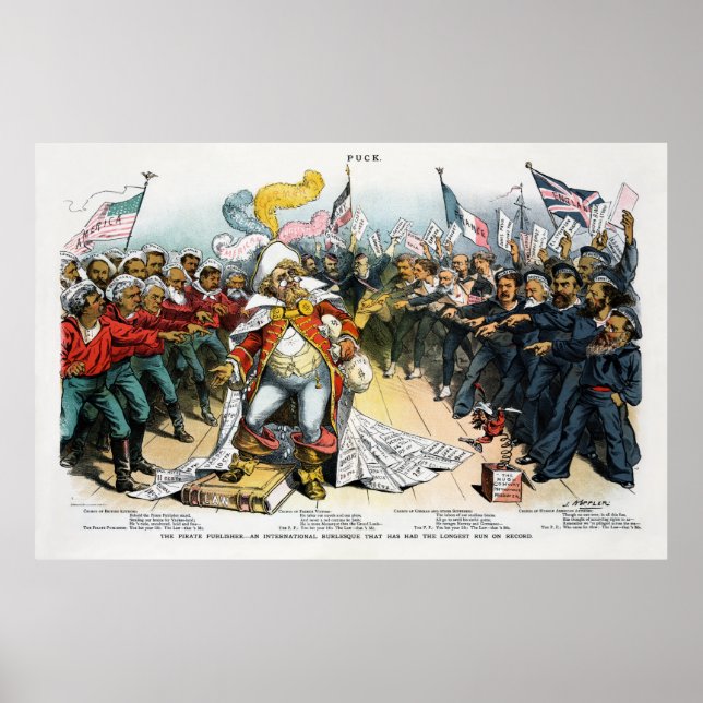 Pirat Publisher Centerfold i Puck 1886 Poster (Framsidan)